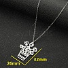 304 Stainless Steel Cutout Flower Potted Plant Pendant Necklaces for Women WGA529A-06-1