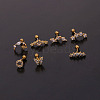 316L Surgical Stainless Steel Micro Pave Clear Cubic Zirconia Cartilage Earrings WG14BE9-14-2