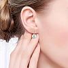 Pearl Earrings Gray Round Ball Hoop Dangle Earrings Stud Elegant Shell Pearl Drop Stud Imitation Freshwater Cultured Pearls Earrings Brass Charms Jewelry Gift for Women JE1096A-6