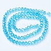 Electroplate Glass Beads Strands X-EGLA-A034-T6mm-B14-2