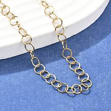 Ion Plating(IP) 304 Stainless Steel Cable Chain Necklaces MAK-G006-01G