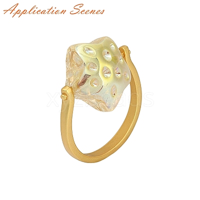 Rack Plating Brass Open Cuff Ring Settings KK-G455-15MG-1