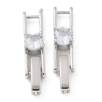 Rack Plating Brass Micro Pave Cubic Zirconia Watch Band Clasps KK-A234-016P-02-1