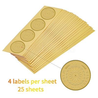 Self Adhesive Gold Foil Embossed Stickers DIY-WH0211-012-1