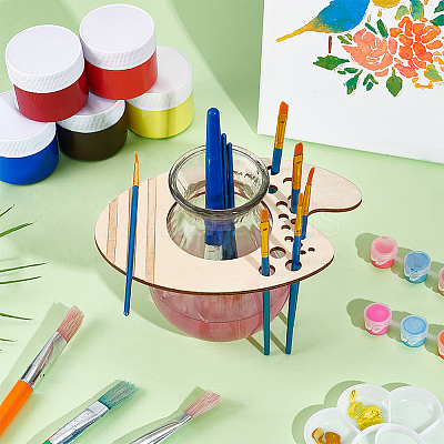 1Pc Wood Paint Brush Holders WOOD-BC0001-28-1