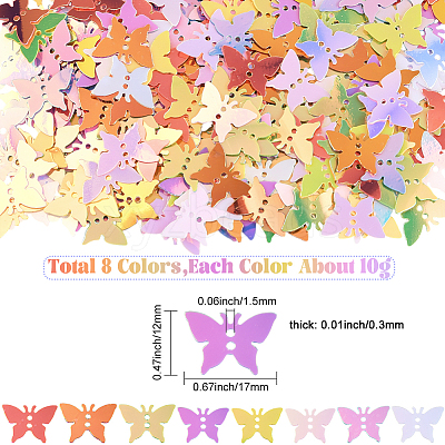 80G 8 Colors PVC Plastic Pendants KY-SC0002-43-1