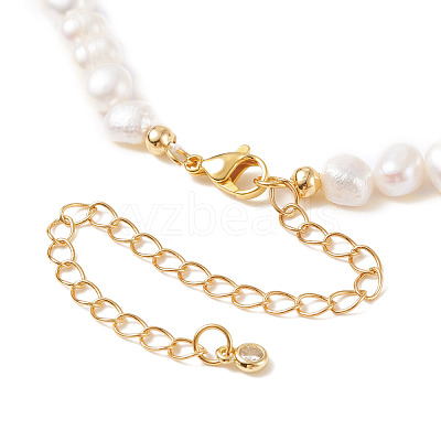 Vintage Natural Pearl Beaded Necklace for Women NJEW-JN03787-02-1