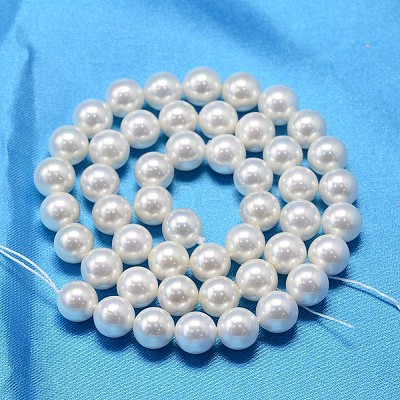 AB Color Plated Shell Pearl Round Bead Strands BSHE-L011-6mm-C001-1