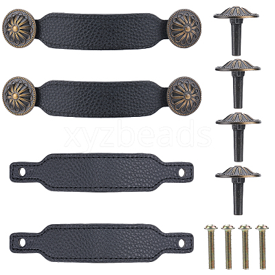 PU Leather Drawer Handles FIND-WH0290-10B-AB-1