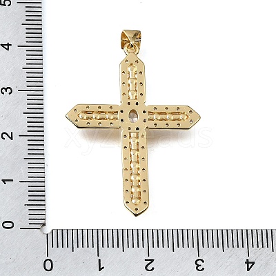 Brass Micro Pave Clear Cubic Zirconia Pendants CU-CBA9883-03B-G-1
