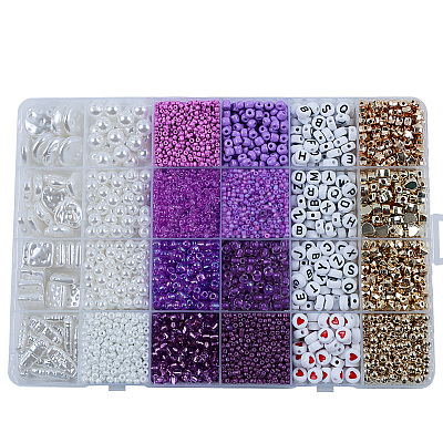 DIY 24 Style Acrylic & ABS Beads Jewelry Making Finding Kit DIY-NB0012-02A-1