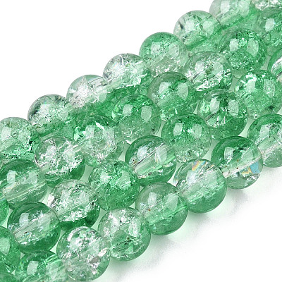 Baking Paint Crackle Glass Bead Strands CCG-S001-10mm-19-1