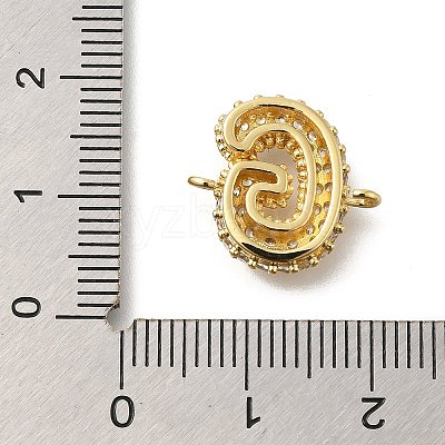 Brass Micro Pave Cubic Zirconia Letter Links KK-I717-04G-1