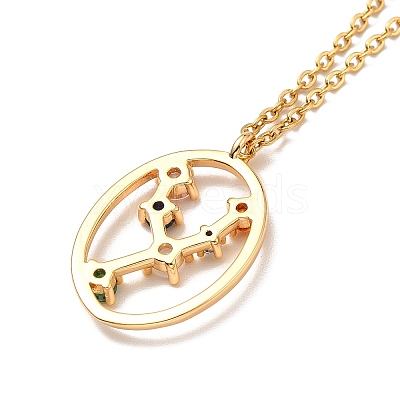 Colorful Cubic Zirconia Constellation Pendant Necklace NJEW-H166-01E-1