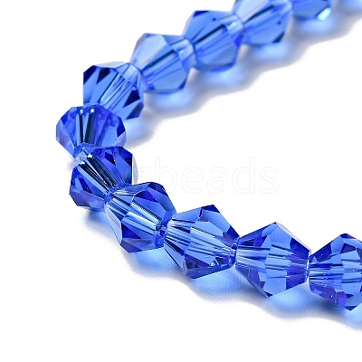 Blue Glass Bicone Beads Strands X-GLAA-S026-6mm-02-1