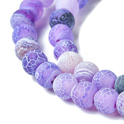 Natural Weathered Agate Beads Strands G-G589-6mm-06-1