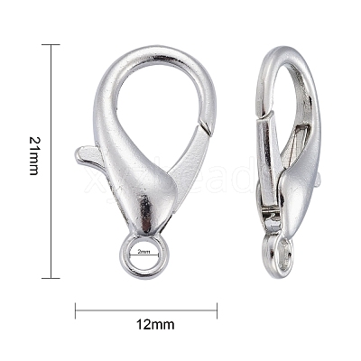 Platinum Plated Zinc Alloy Lobster Claw Clasps X-E107-P-NF-1