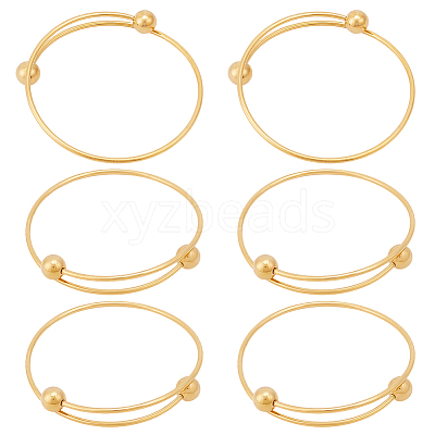 6Pcs Adjustable 304 Stainless Steel Wire Cuff Bangle Making MAK-BBC0001-24A-G-1
