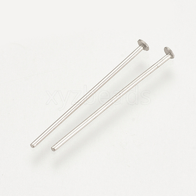 Tarnish Resistant 304 Stainless Steel Flat Head Pins X-STAS-S076-75-40mm-1