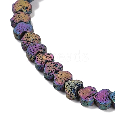 Electroplated Natural Lava Rock Beads Strands G-Q1009-G01-02C-1