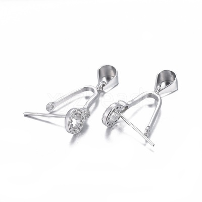 Anti-Tarnish Rhodium Plated 925 Sterling Silver Pendant Bails X-STER-L058-015P-1