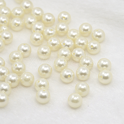 ABS Plastic Imitation Pearl Round Beads MACR-F065-22-1