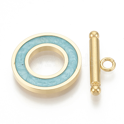 201 Stainless Steel Toggle Clasps X-STAS-T037-06B-G-1