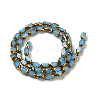 Electroplate Opaque Color Glass Beads Strands EGLA-Q127-A01-02D-1