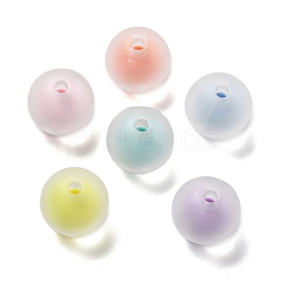 Frosted Transparent Acrylic Beads OACR-A032-14C-1
