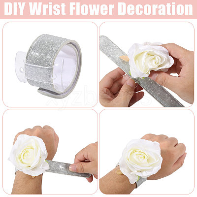 Aluminium & Plastic & Imitation Leather Glitter Powder Cord Bracelets for Bridesmaid BJEW-WH0022-75-1
