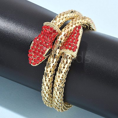 Snake Alloy Rhinestone Bangles for Women LS-BJEW-G085-01G-01-1