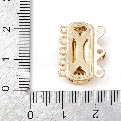 Brass Micro Pave Clear Cubic Zirconia Box Clasps KK-L255-02G-04-1