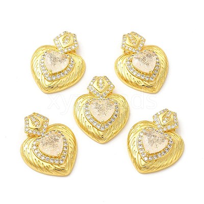 Rack Plating Brass & Rhinestone Pendants KK-H438-07G-06-1