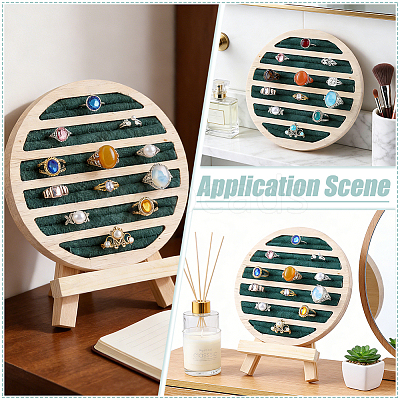 Round Wooden Ring Display Easels RDIS-WH0032-005B-1