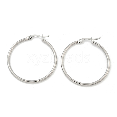 Tarnish Resistant 304 Stainless Steel Hoop Earrings EJEW-F105-08P-1