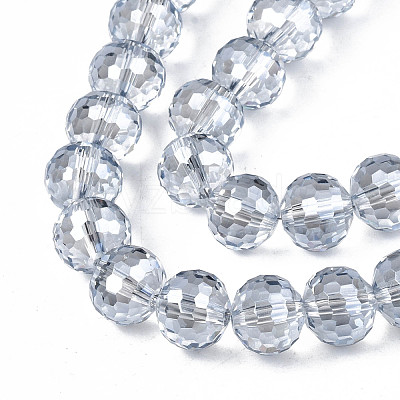 Electroplate Transparent Glass Beads Strands EGLA-N002-31-F01-1