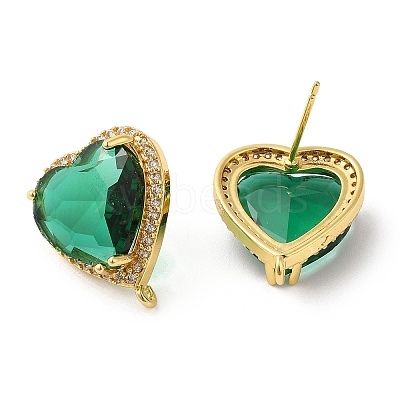 Rack Plating Brass Rhinestone Stud Earring Finding KK-C023-03B-1