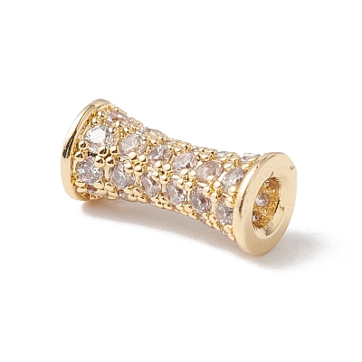 Eco-Friendly Rack Plating Brass Micro Pave Cubic Zirconia Beads KK-F835-26B-G-1