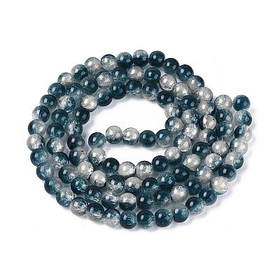 Transparent Crackle Glass Bead Strands GLAA-T025-8mm-02D-1