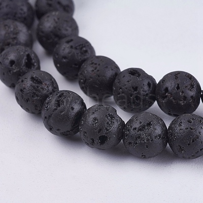 Natural Lava Rock Bead Strands G-R193-18-6mm-1