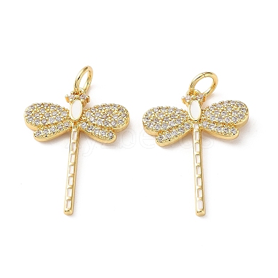Brass Micro Pave Clear Cubic Zirconia Pendants CU-CBA03AF-08G-02-1