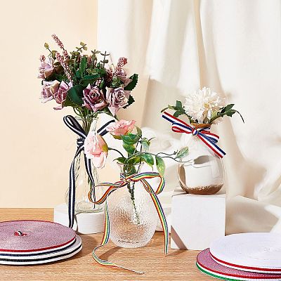 Flat Striped Grosgrain Polyester Ribbons EC-WH0003-13-B06-1