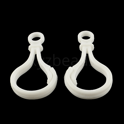 Opaque Solid Color Bulb Shaped Plastic Push Gate Snap Keychain Clasp Findings KY-R006-01-1
