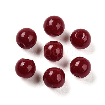 Opaque Solid Color Glass Beads GLAA-N007-6mm-A04-1