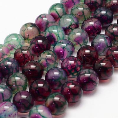 Natural Dragon Veins Agate Bead Strands X-G-K155-C-6mm-01-1