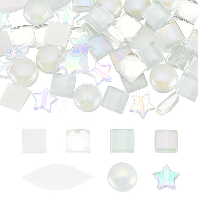 140Pcs 7 Styles Glass Cabochons & Plastic Beads DIY-FG0004-85-1