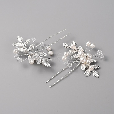 Wedding Bridal Alloy Rhinestone Hair Forks MRMJ-WH0012-28-1