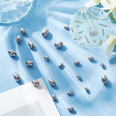 24Pcs 4 Styles 201 Stainless Steel Beads STAS-AR0001-56-1