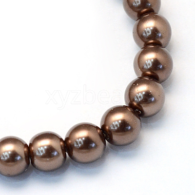 Baking Paint Pearlized Glass Pearl Round Bead Strands HY-Q003-6mm-52-1