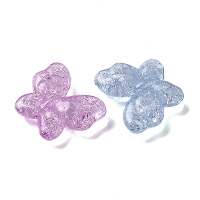 Crackle Transparent Acrylic Beads OACR-G033-05C-1